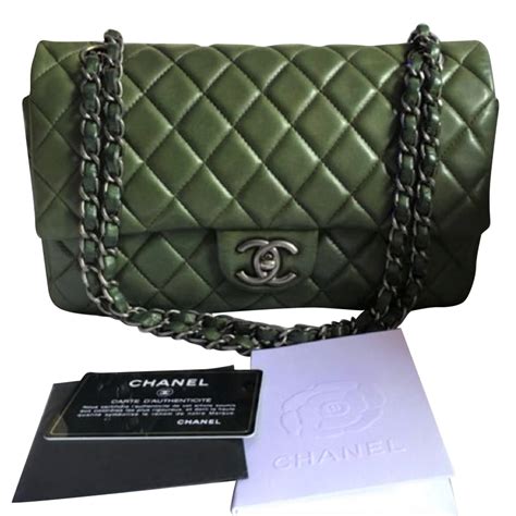 chanel classic mini green|chanel medium classic flap.